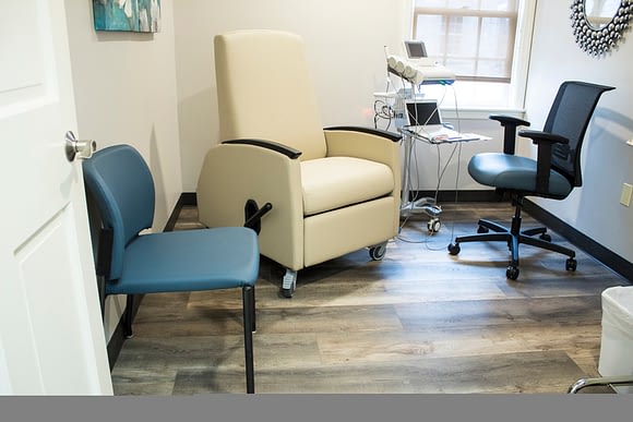 patient ultrasound room with guest chair patient recliner task chair healthcare furniture office furniture and architectural interiors products